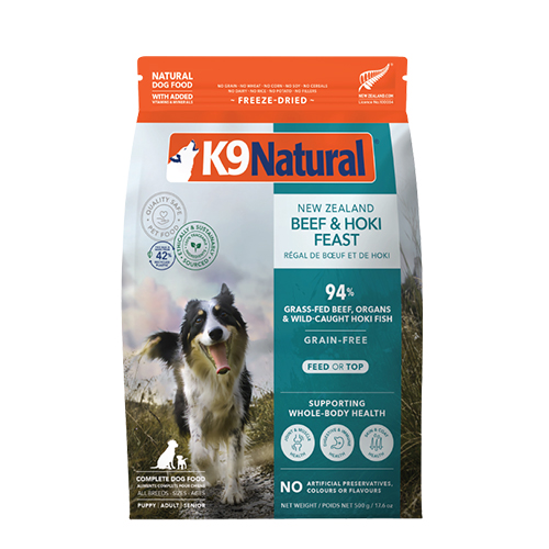 K9 Natural Freeze Dried Hoki and Beef Feast 500g