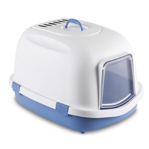 Stefanplast Super Queen closed cat litter box - Steel Blue