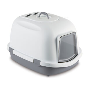 Stefanplast Super Queen closed cat litter box - Stone Grey