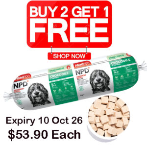 Prime100 Dog - PCT2 Crocodile and Tapioca Cooked Roll 2kg (Exp:10 Oct 2026) (Buy 2 Get 1 FREE)