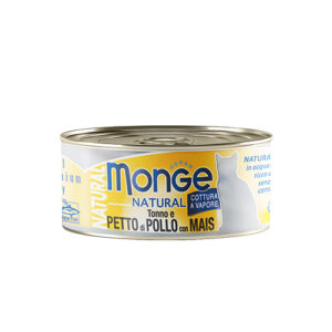 Monge Natural Yellowfin Tuna & Chicken with Corn 80g