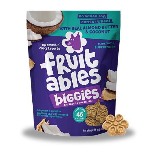 Fruitables Biggies™ Dog Treats - Almond Butter & Coconut 16oz