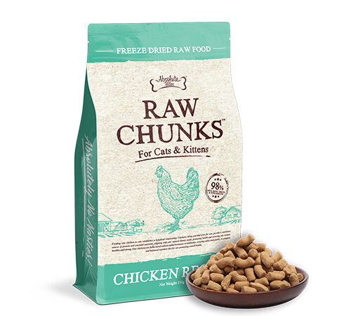 Absolute Bites Raw Chunks Freeze Dried Raw Food for Cats & Kittens – Chicken Recipe (150g)