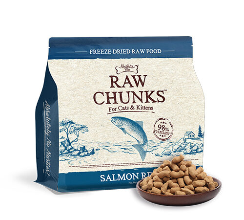 Absolute Bites Raw Chunks Freeze Dried Raw Food for Cats & Kittens – Salmon Recipe (280g)