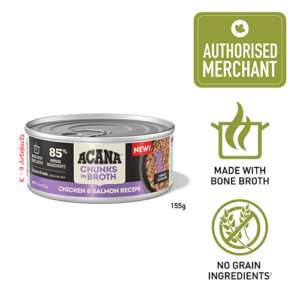 ACANA Wet Cat Food - Chunks In Broth Kitten Chicken-Salmon 155g