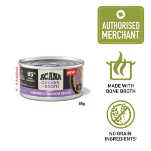 ACANA Wet Cat Food - Chunks In Broth Kitten Chicken-Salmon 85g