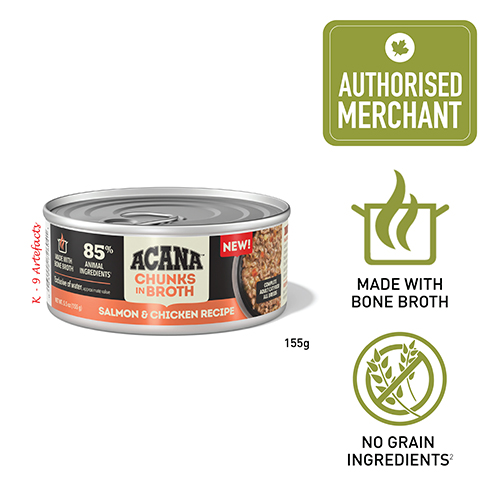 ACANA Wet Cat Food - Chunks In Broth Salmon-Chicken 155g