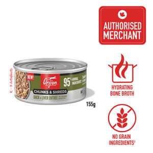 ORIJEN Cat Wet Food - Chunks & Shreds Duck-Liver Entree 155g