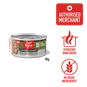 ORIJEN Cat Wet Food - Chunks & Shreds Duck-Liver Entree 85g