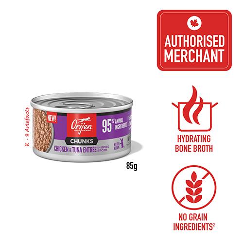 ORIJEN Cat Wet Food - Chunks & Shreds Kitten Chicken-Tuna 85g