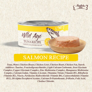 Absolute Bites Wild Age Complete & Balanced Diet Canned Cat Food - Salmon Recipe (80g) | Box of 6
