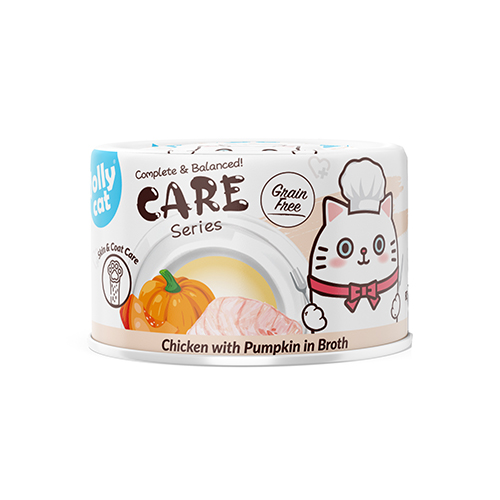 Jollycat Care Series - Complete & Balanced Skin & Coat Care Chicken with Pumpkin in Broth 80g