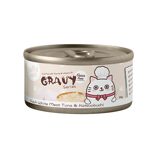 Jollycat Gravy Series - Fresh White Meat Tuna & Katsuobushi in Gravy 80g