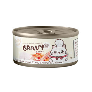 Jollycat Gravy Series - Fresh White Meat Tuna, Shrimp & Calamari in Gravy 80g