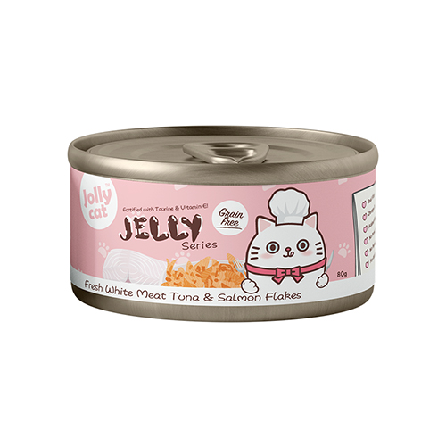 Jollycat Jelly Series - Fresh White Meat Tuna & Salmon Flakes in Jelly 80g