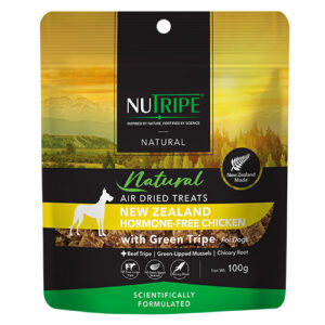 Nutripe Natural Air-Dried New Zealand Grass-Fed Chicken with Green Tripe Dog Treats 100g