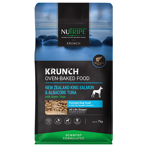 Nutripe Krunch Dog Food - Oven-Baked NZ Grass-Fed Salmon & Albacore Tuna with Green Tripe 7kg
