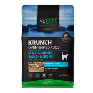 Nutripe Krunch Cat Food - Oven-Baked NZ King Salmon & Chicken with Green Tripe 1.6kg