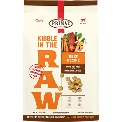 Primal Dog Kibble in the Raw Freeze Dried Beef 1.5lbs
