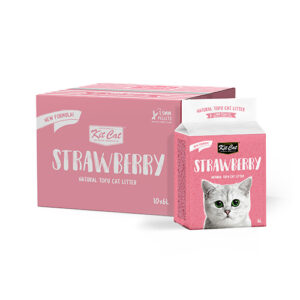 Kit Cat Natural Tofu Cat Litter 1.5mm - Strawberry (6L x 10pkt)