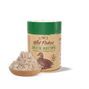 Absolute Bites Freeze Dried Wild Flakes Meat Flakes Toppers for Cats & Dogs - Duck with Goat Milk Recipe (100g)