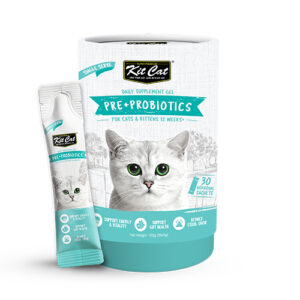 Kit Cat Daily Nutritional Supplement Gel For Cats & Kittens - Pre+Probiotic Care (Tub) | (5g x 30 sticks)