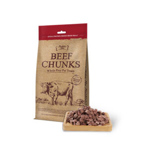 Absolute Bites Single Protein Whole Prey Freeze Dried Treats for Cats & Dogs - Beef Chunks (80g)