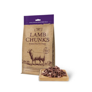 Absolute Bites Single Protein Whole Prey Freeze Dried Treats for Cats & Dogs - Lamb Chunks (80g)