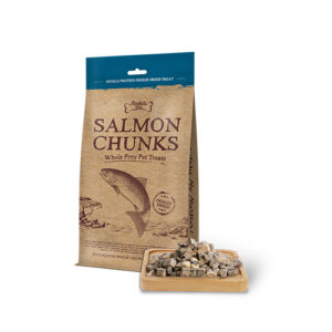 Absolute Bites Single Protein Whole Prey Freeze Dried Treats for Cats & Dogs - Salmon Chunks (80g)