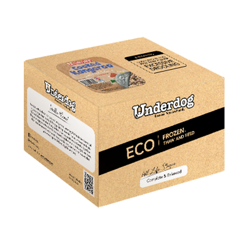 Underdog Cooked Frozen Recipe - Cooked Kangaroo ECO PACK (150g patty x 20)