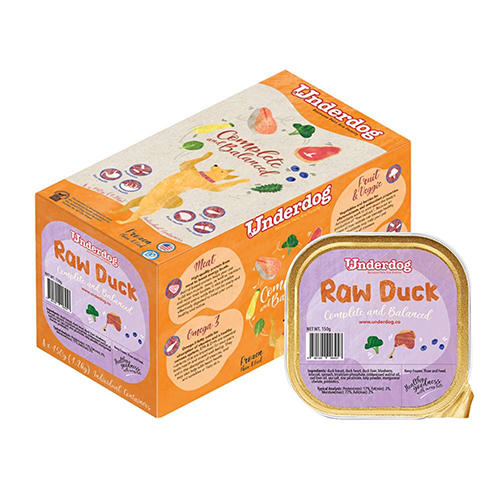 Underdog RAW Frozen Recipe – Raw Duck (150gx8)