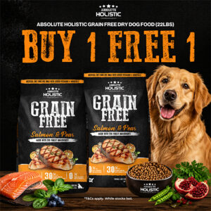 Absolute Holistic Dog Dry Food - Grain Free Salmon & Peas 22lb (1 For 1 @RRP)
