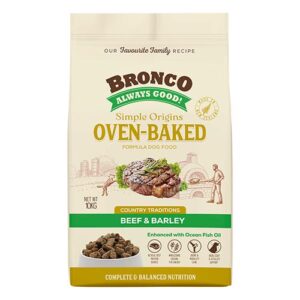 Bronco Simple Origins Oven-Baked Beef & Barley Dog Dry Food 10kg