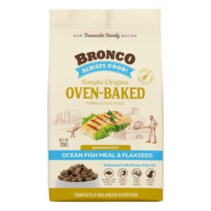 Bronco Simple Origins Oven-Baked Ocean Fish Meal & Flaxseed Dog Dry Food 10kg