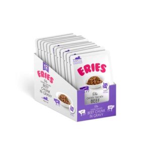 Eries Cat Food - Chicken, Tuna with BEEF Chunk in Gravy 85g (12Pouches)