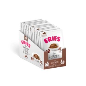 Eries Cat Food - CHICKEN Chunk in Gravy 85g (with tuna) (12Pouches) (Brown)