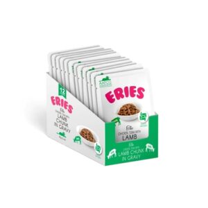 Eries Cat Food - Chicken, Tuna with LAMB Chunk in Gravy 85g (12Pouches)