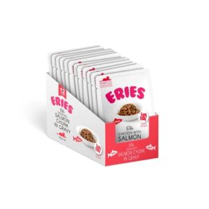 Eries Cat Food - Chicken with SALMON Chunk in Gravy 85g (12Pouches)