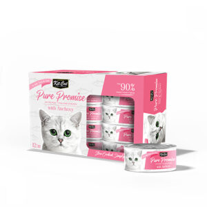 Kit Cat Pure Promise Natural Slow-Cooked Wet Cat Food - Tuna & Anchovy 80g (Box of 12)