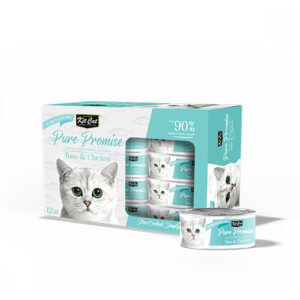 Kit Cat Pure Promise Natural Slow-Cooked Wet Cat Food - Tuna & Chicken 80g (Box of 12)
