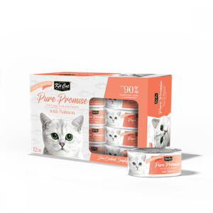 Kit Cat Pure Promise Natural Slow-Cooked Wet Cat Food - Tuna & Salmon 80g (Box of 12)
