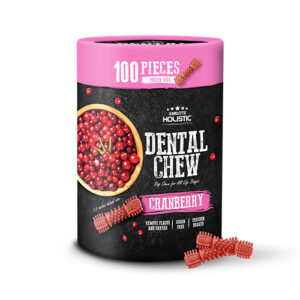Absolute Holistic Dental Chew Value Tub for Dogs - Cranberry | Petite - 100PCS (900G)