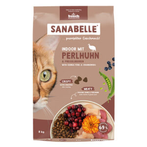 Sanabelle Life - Adult Dry Cat Food Indoor Guinea Fowl 8kg