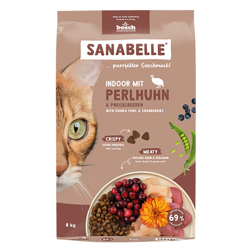 Sanabelle Life - Adult Dry Cat Food Indoor Guinea Fowl 8kg