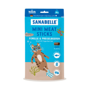 Sanabelle Cat Treats - Mini Meat Sticks Trout & Lingonberries 55g